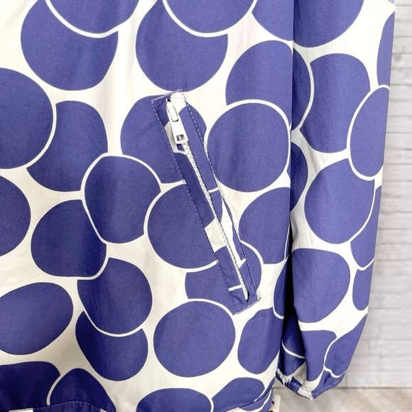 Boden Pullover Half Zip Windbreaker Jacket Purple Polka Dot Size 12 - Picture 4 of 13